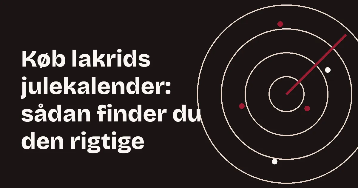 Julekalender med låger og lakrids på et bord